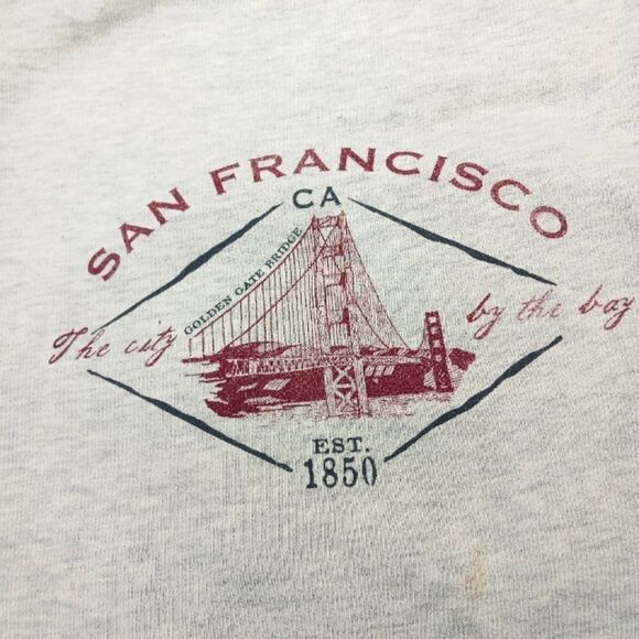 Vintage 90s Made In USA San Francisco Golden Gate Sweatshirt Mens Extra Large. - Picture 6 of 11